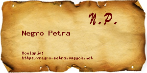 Negro Petra névjegykártya